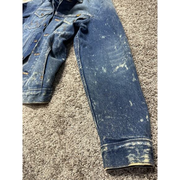 Wrangler Small Jean Jacket Denim Trucker Multi-Pocket Western Cowboy Bleached - Picture 8 of 16